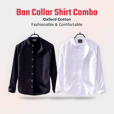 Oxford cotton fabrics Band Collar