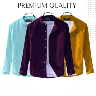 Oxford cotton fabrics Band Collar