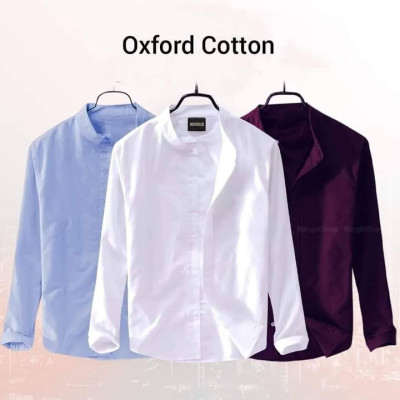 Oxford cotton fabrics Band Collar