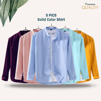 Oxford cotton fabrics Band Collar
