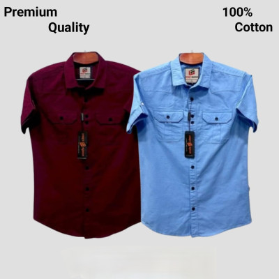 Half sleeve dubble pocket Shirt Premium Cotton Fabrics