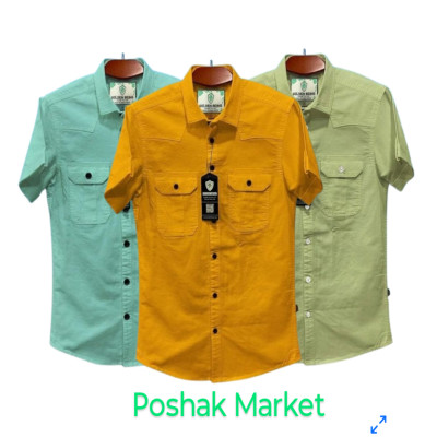 Half sleeve dubble pocket Shirt Premium Cotton Fabrics Pest _ Lemin_ Katali