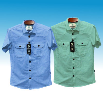 Half sleeve dubble pocket Shirt Premium Cotton Fabrics