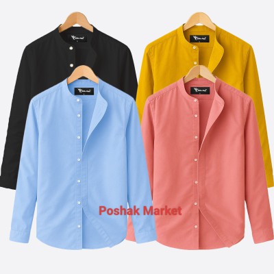 Oxford cotton fabrics Band Collar