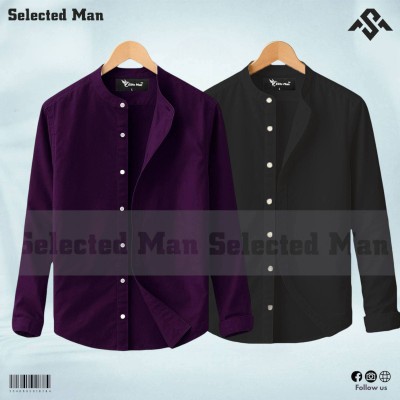Oxford cotton fabrics Band Collar