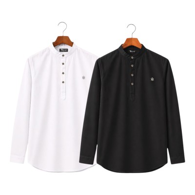 2pic Satin Fabric Premium Quality Katua For Men's - White _ BLACK