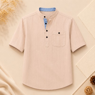 Premium Quality Cotton Stripe Fabrics Katua - CREAM