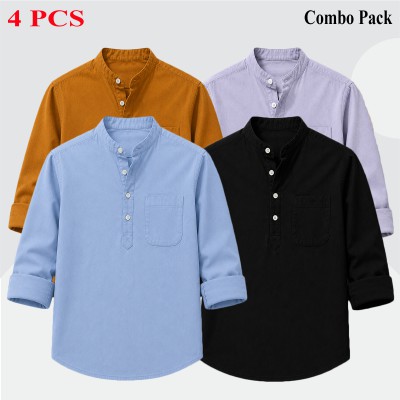4p Combo Oxford Coton fabrics  Katua _  SKY BLUE   _  BLACK _ KATALI _ ASH