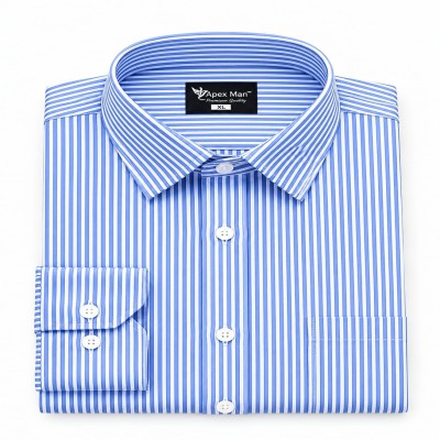 1 Premium Quality Stripe Formal Shirt - SKY BLUE
