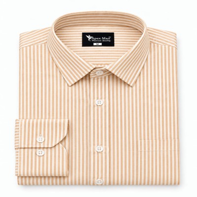 1 Premium Quality Stripe Formal Shirt - Orange