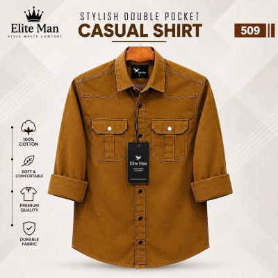 Premium Quality   Double Pocket Shirt _ GREY