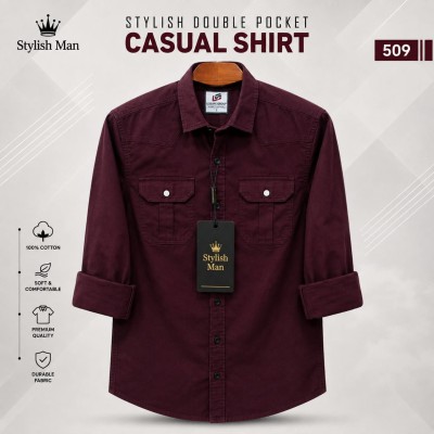 Premium Quality  Double Pocket Shirt _ MAROON