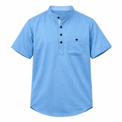 Premium Quality Cotton Stripe Fabrics Katua - SKY BLUE